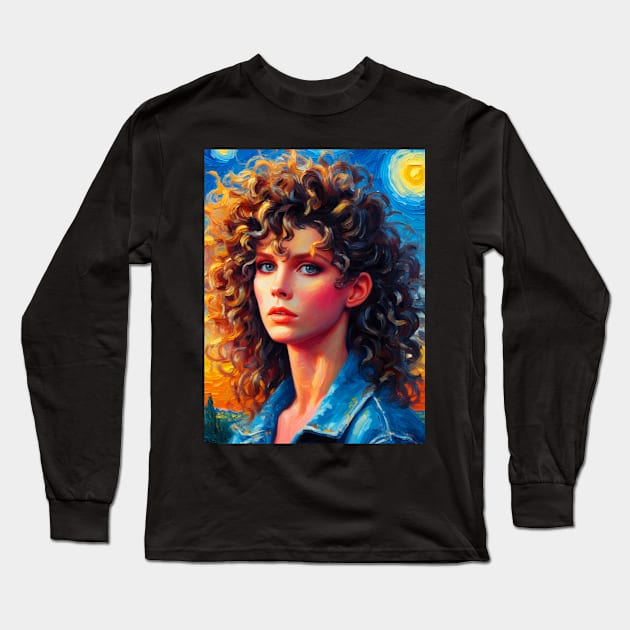 OLIVIA NEWTON JOHN IN STARRY NIGHT Long Sleeve T-Shirt by FUN GOGH